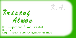 kristof almos business card