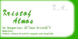 kristof almos business card